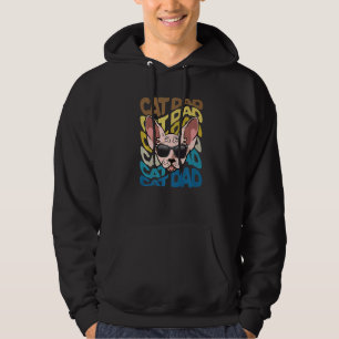 Herren Retro Vintage Cool Sphynx Katze Cat Dad Kit Hoodie