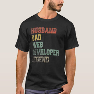 Herren Retro Vintage Ehemann Vater Web-Entwickler T-Shirt
