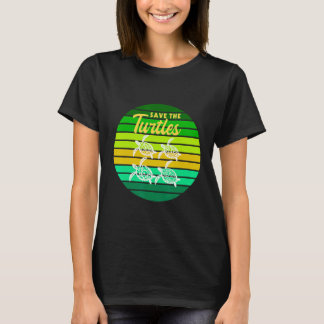 Herren RETRO VINTAGE RETTET DIE SCHILDKRÖTEN SCHIL T-Shirt