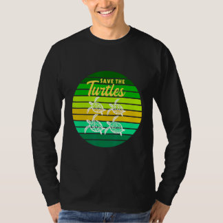 Herren RETRO VINTAGE RETTET DIE SCHILDKRÖTEN SCHIL T-Shirt