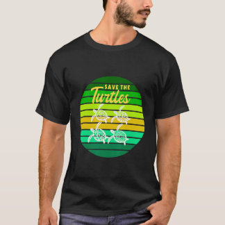 Herren RETRO VINTAGE RETTET DIE SCHILDKRÖTEN SCHIL T-Shirt