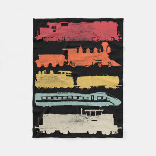 Herren Retro Züge Liebhaber Vintage Eisenbahn Zug Fleecedecke