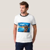 Herren Ringer tee alpaca am Strand (Vorne ganz)