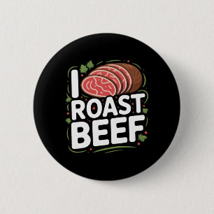 Herren Roastbeef Bbq Fleischliebhaber Metzger Chef Button