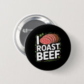 Herren Roastbeef Bbq Fleischliebhaber Metzger Chef Button (Vorne & Hinten)