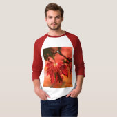 Herren-Rot-Leaf-Langschläfchen T-Shirt (Vorne ganz)