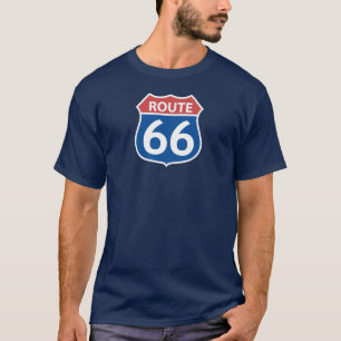 Herren ROUTE 66 SCHILD ROT, BLAU T-Shirt