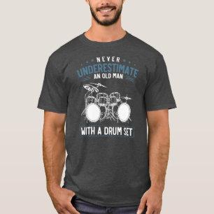 Herren Ruhestand Alter Mann Schlagzeuger Musik Sch T-Shirt