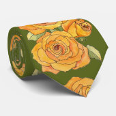 Herren-Schlips - Tangerine Rosen Krawatte (Gerollt)