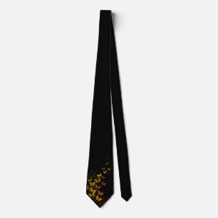 Herren Schwarz mit dezenter goldener Schmetterling Krawatte