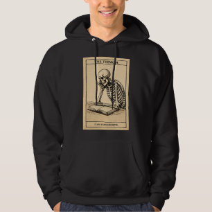 Herren-Schwarz-Skelett-Illustrations-Hoodie Hoodie