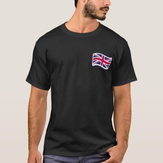 Herren Schwarz T-Shirt mit Union Jack (Vorderseite)