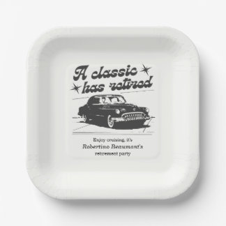 Herren Schwarze Klassiker-Auto-Cruising-Ruhestands Pappteller