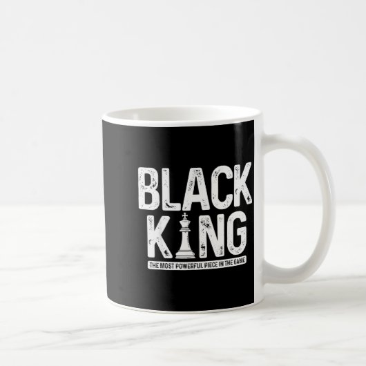 Herren schwarzer König Schach Geschichte Monat Jun Kaffeetasse (Rechts)