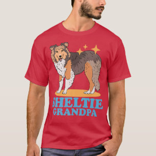 Herren Sheltie Opa Hundebesitzer Shetland Sheepdog T-Shirt
