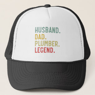Herren-Shirt Ehemann Vater Klempner Legende Vintag Truckerkappe