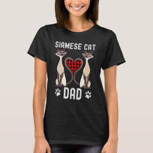 Herren Siamkatze Vater Büffel Karo Herz Kätzchen C T-Shirt