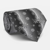 Herren Silver Snowflake Weihnachtslieder Krawatte (Gerollt)