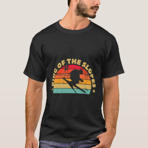 Herren Skifahren Lustiger Skifahrer König der Pist T-Shirt