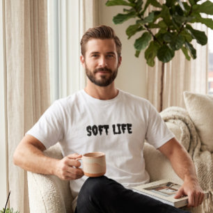 Herren Soft Life Weiße Grafik T-Shirt   Modern