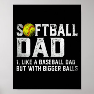 Herren Softball Vater Baseball Größere Väter D T-S Poster