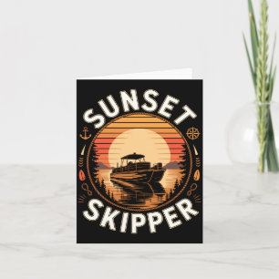 Herren Sonnenuntergang Skipper Bootfahren Pontoonb Karte
