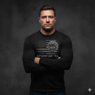Herren Spirit of 76 Chopper Schädel Langarm T-Shirt
