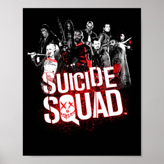 Herren Squad Squad Splatter Schwarz Performance Poster (Vorne)