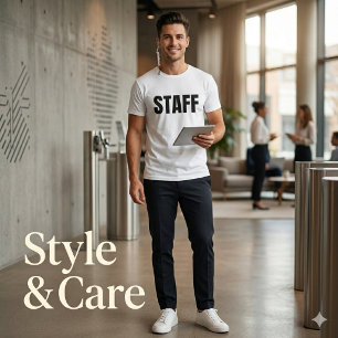 Herren STAFF Weißes T-Shirt – Einfach und stilvoll