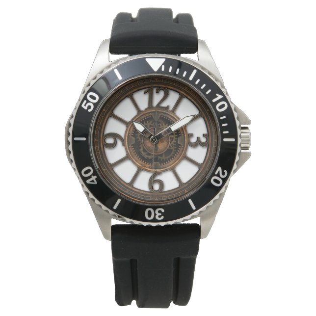 Herren-Steampunk-Uhr Armbanduhr (Vorderseite)