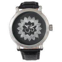 *~* Herren Subtile Om OM Gray Meditative Mandala