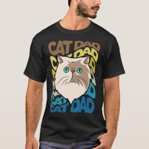 Herren Süße Perserkatze Vater Retro Vintage Katzen T-Shirt