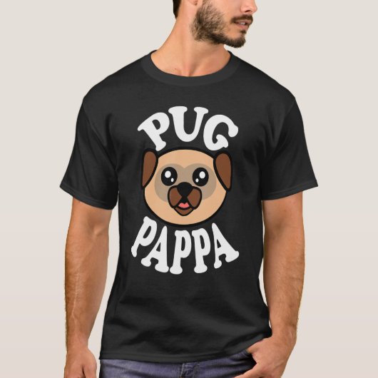Herren Süßer Mops Papa T-Shirt (Vorderseite)