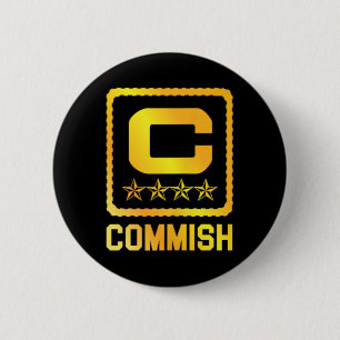 Herren T-Shirt Commish Fantasy Football Draft Komm Button
