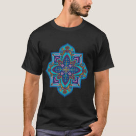 Herren-T-Shirt mit blauem Mandala-Design T-Shirt