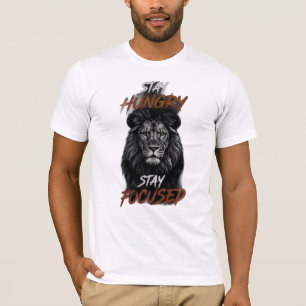 Herren-T-Shirt mit Löwen-Grafik und dem Motto Stay T-Shirt