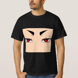 Herren-T-Shirt mit roten, fetten Anime-Augen T-Shirt