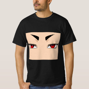 Herren-T-Shirt mit roten, fetten Anime-Augen  T-Shirt