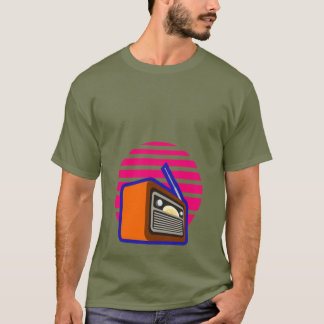 Herren T-Shirt Retro Radio Vintage