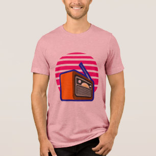 Herren T-Shirt Retro Radio Vintage Tri-Blend Shirt