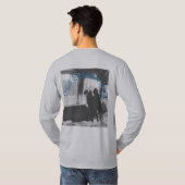 Herren-Tee-Shirt lange Ärmel mit Logo auf der Vord T-Shirt (Schwarz voll)