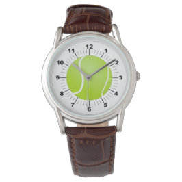Herren Tennis Ball Klassik Brown Leather Watch Armbanduhr