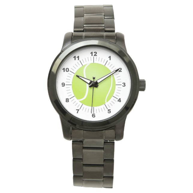 Herren-Tennis-Ball Oversized Black Watch Armbanduhr (Vorderseite)