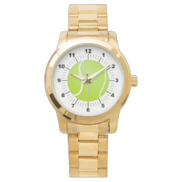 Herren Tennis Ball Oversized Gold Bracelet Watch Armbanduhr