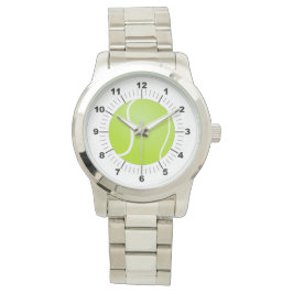 Herren Tennis Ball Oversized Silver Bracelet Watch Armbanduhr