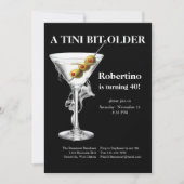 Herren Tini Bit Older Martini 40. Geburtstag Einladung (Vorderseite)