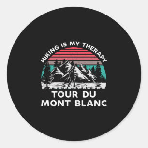 Herren Tour du Mont Blanc Wandern ist Therapie im Runder Aufkleber