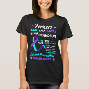 Herren tragen Teal Lila für die Prävention für den T-Shirt