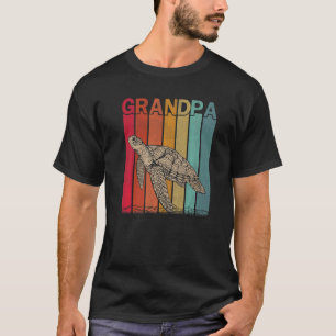 Herren Turtle Retro-Stil Vintage Opa Grafik Fa T-Shirt