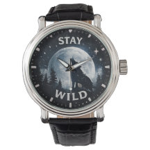 Herren-Uhr 'Stay Wild Wolf Moon'